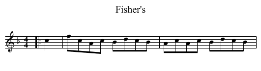 Fisher's - staff notation