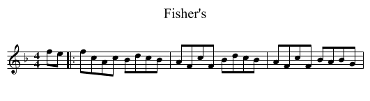 Fisher's - staff notation