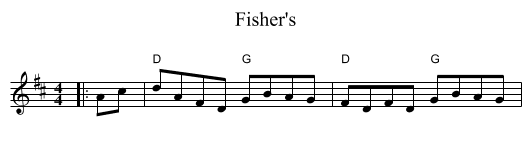 Fisher's - staff notation