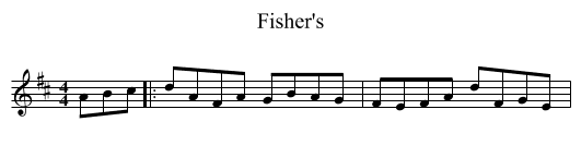 Fisher's - staff notation