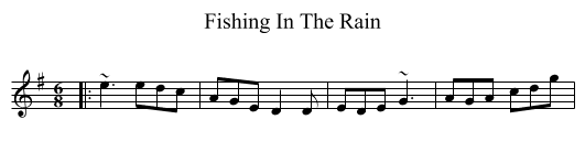 Fishing In The Rain - staff notation