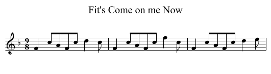 Fit's Come on me Now - staff notation