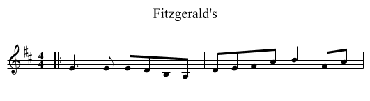Fitzgerald's - staff notation