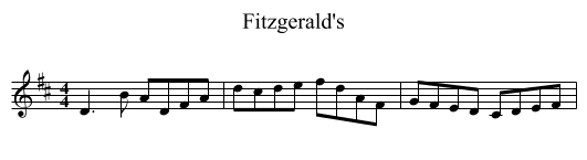 Fitzgerald's - staff notation