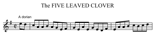 FIVE LEAVED CLOVER, The - staff notation