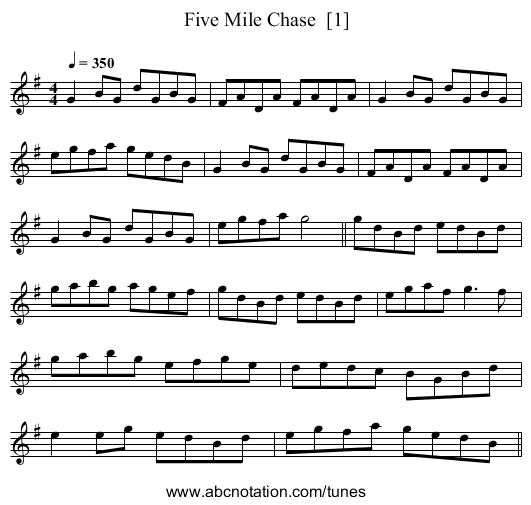 Five Mile Chase  [1] - staff notation