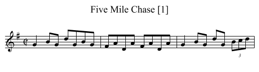 Five Mile Chase [1] - staff notation