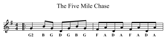 Five Mile Chase, The - staff notation