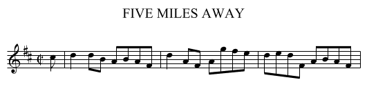 FIVE MILES AWAY - staff notation