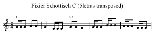 Fixier Schottisch C (5letras transposed) - staff notation