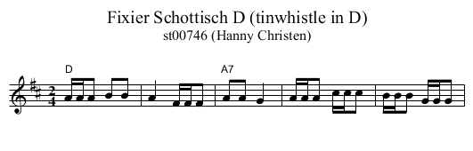 Fixier Schottisch D (tinwhistle in D) - staff notation