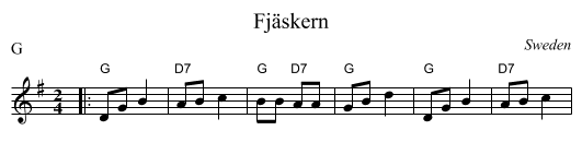 Fj&auml;skern - staff notation