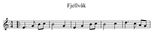 Fjellvåk - staff notation