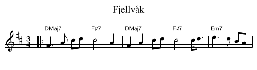 Fjellvåk - staff notation
