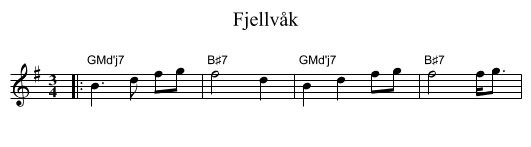 Fjellvåk - staff notation