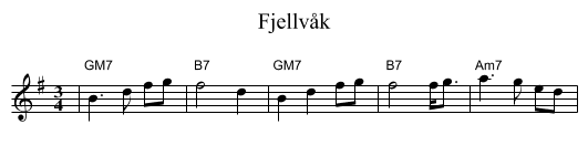 Fjellvåk - staff notation