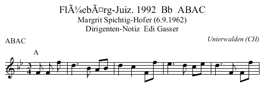 FlÃ¼ebÃ¤rg-Juiz. 1992  Bb  ABAC - staff notation