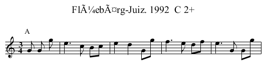 FlÃ¼ebÃ¤rg-Juiz. 1992  C 2+ - staff notation
