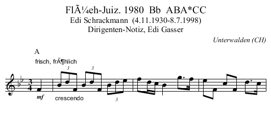 FlÃ¼eh-Juiz. 1980  Bb  ABA*CC - staff notation