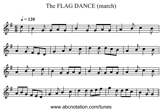 FLAG DANCE (march), The - staff notation