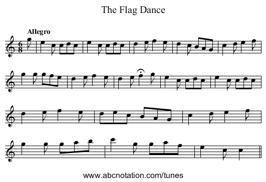 Flag Dance, The - staff notation