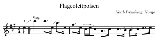 Flageolettpolsen - staff notation