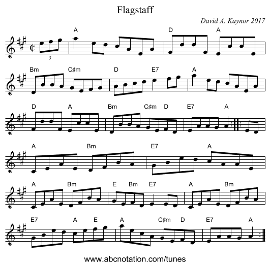 Flagstaff - staff notation