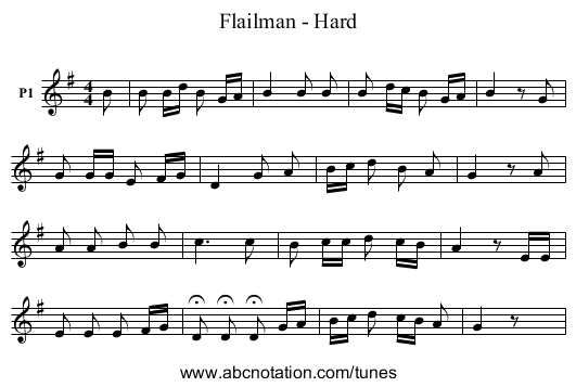 Flailman - Hard - staff notation