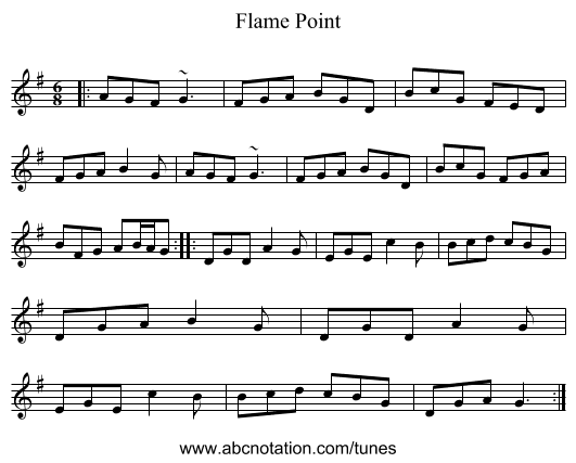 Flame Point - staff notation