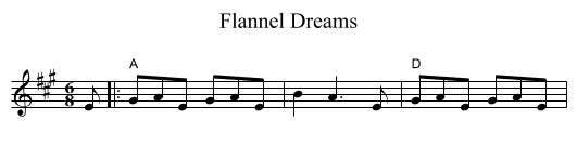 Flannel Dreams - staff notation