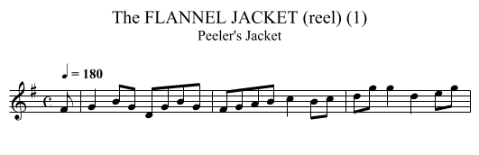 FLANNEL JACKET (reel) (1), The - staff notation