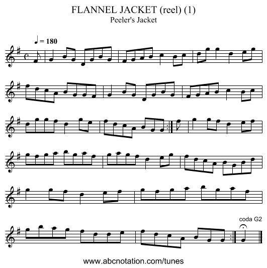 FLANNEL JACKET (reel) (1) - staff notation