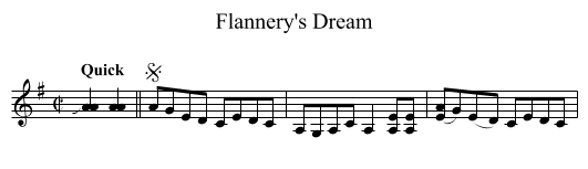 Flannery's Dream - staff notation