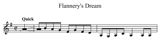 Flannery's Dream - staff notation