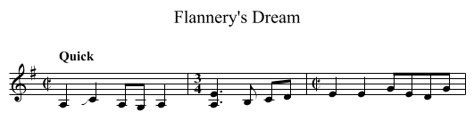 Flannery's Dream - staff notation