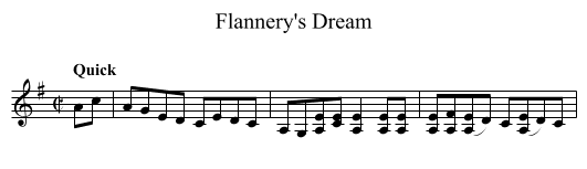 Flannery's Dream - staff notation
