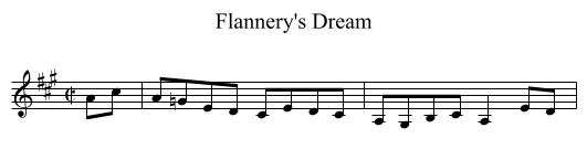 Flannery's Dream - staff notation
