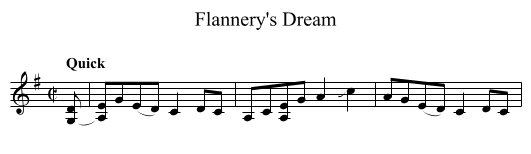 Flannery's Dream - staff notation