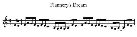 Flannery's Dream - staff notation