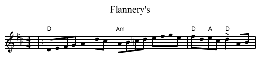 Flannery's - staff notation