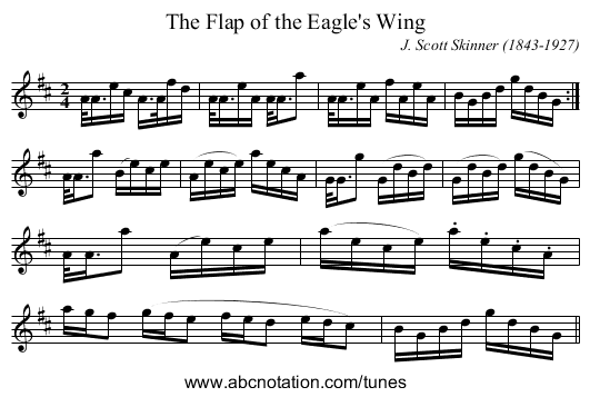 Flap of the Eagle's Wing, The - staff notation