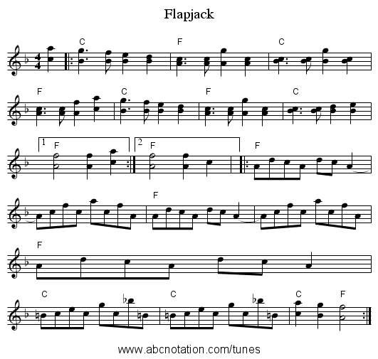 Flapjack - staff notation
