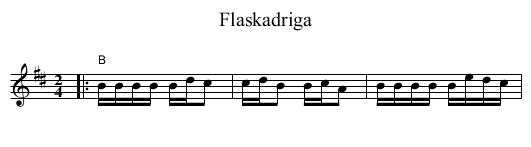 Flaskadriga - staff notation