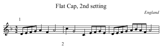 Flat Cap, 2nd setting - staff notation