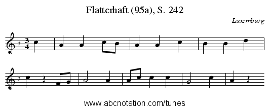 Flatterhaft (95a), S. 242 - staff notation