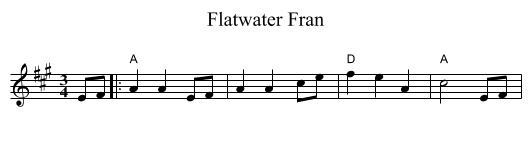 Flatwater Fran - staff notation