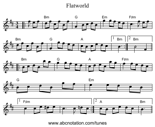 Flatworld - staff notation