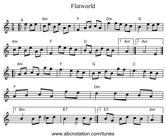Flatworld - staff notation