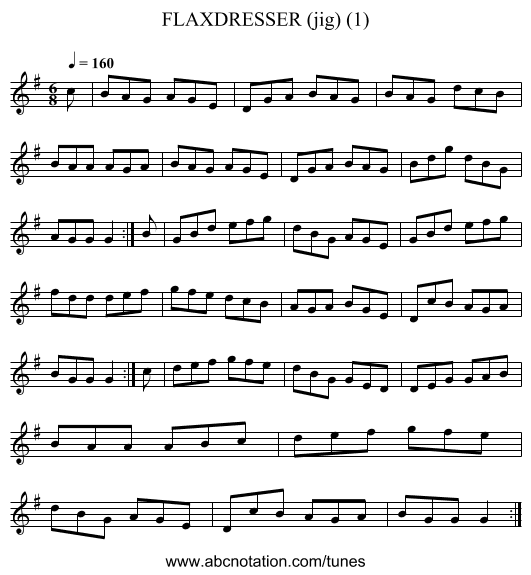 FLAXDRESSER (jig) (1) - staff notation