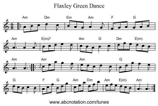 Flaxley Green Dance - staff notation
